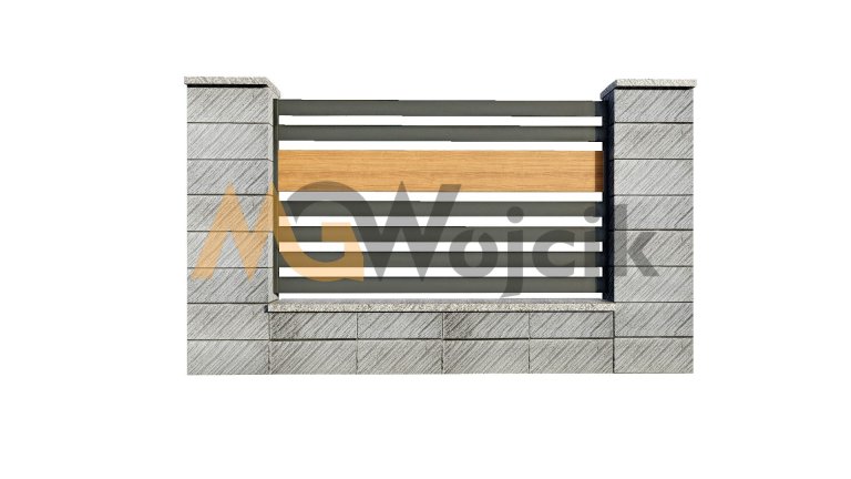 Ogrodzenie-aluminiowe-Modern-100-ze-wstawka-drewnopodobna-3