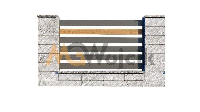 Ogrodzenie-aluminiowe-Modern-150-ze-wstawka-drewnopodobna-3