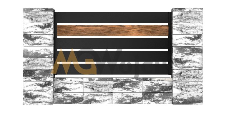 Panel-ogrodzeniowy-aluminiowy-Modern-lata-200-ze-wstawka-drewnopodobna