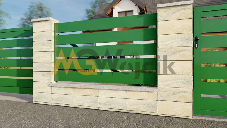 Ogrodzenie-aluminiowe-Modern-200-Zielone-2