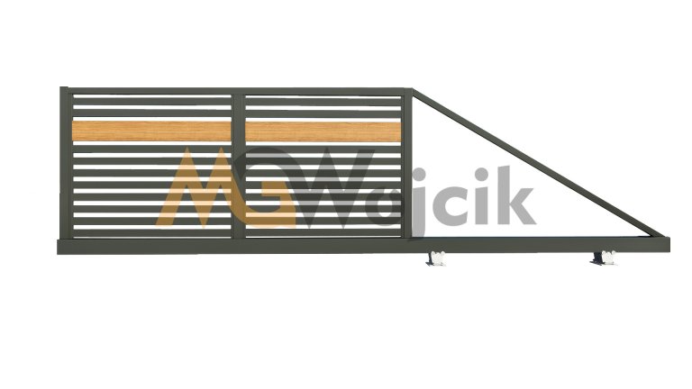Brama-aluminiowa-przesuwna-Modern-80-ze-wstawka-drewnopodobna-2