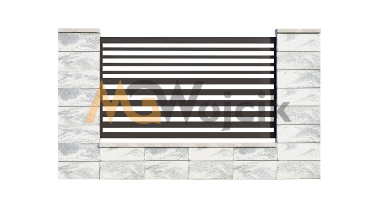 Panel-ogrodzeniowy-aluminiowy-Modern-80-40-Czarny